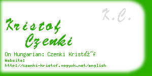 kristof czenki business card